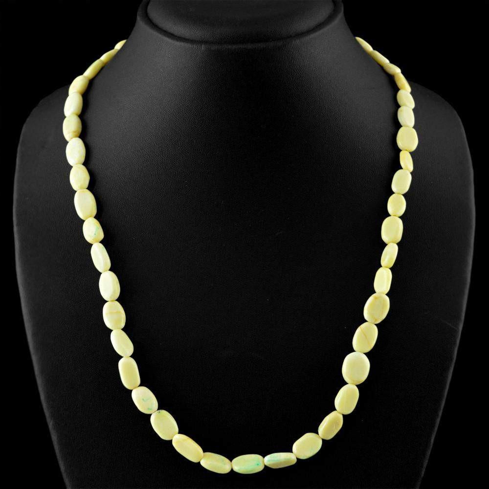 gemsmore:Natural Jasper Necklace Untreated Oval Shape Beads