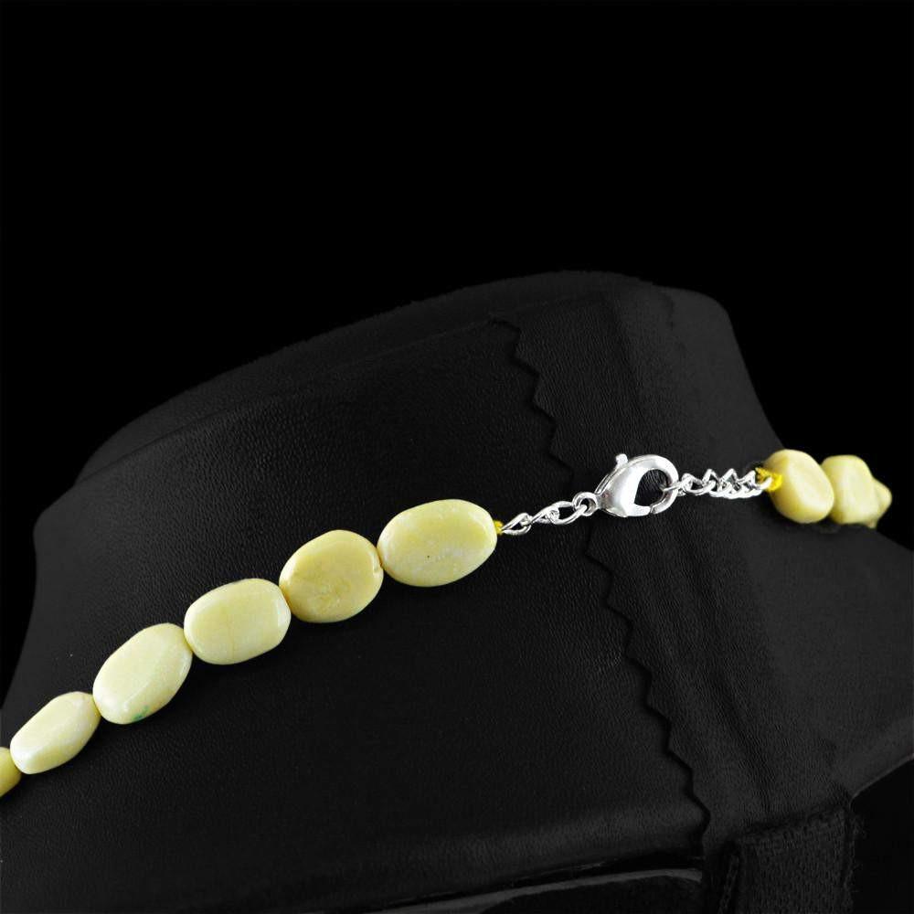 gemsmore:Natural Jasper Necklace Untreated Oval Shape Beads