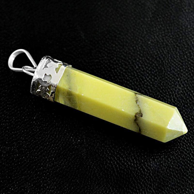 gemsmore:Natural Jasper Untreated Meditation Healing Point Pendant