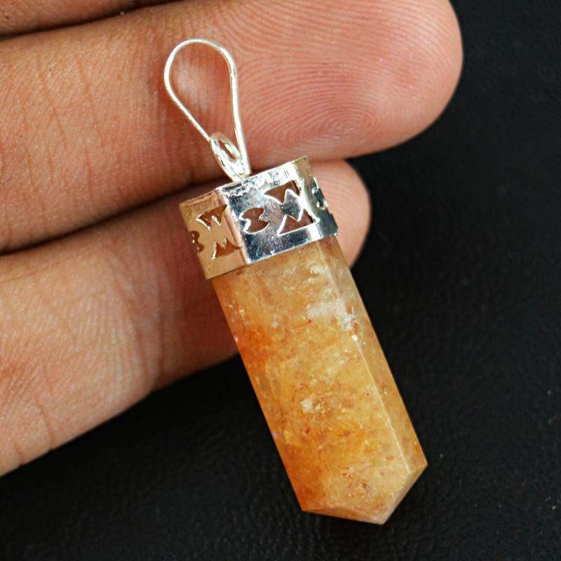 gemsmore:Natural Jasper Untreated Meditation Healing Point Pendant