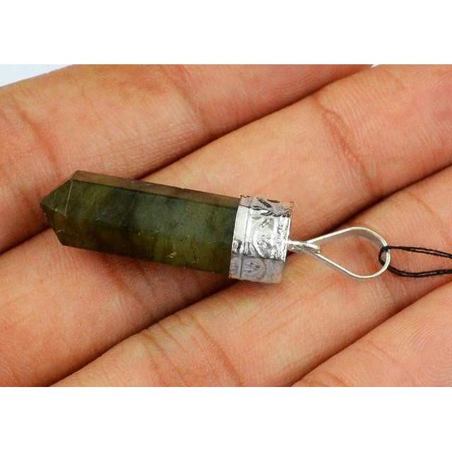 gemsmore:Natural Labradorite AAA Healing Point Pendant