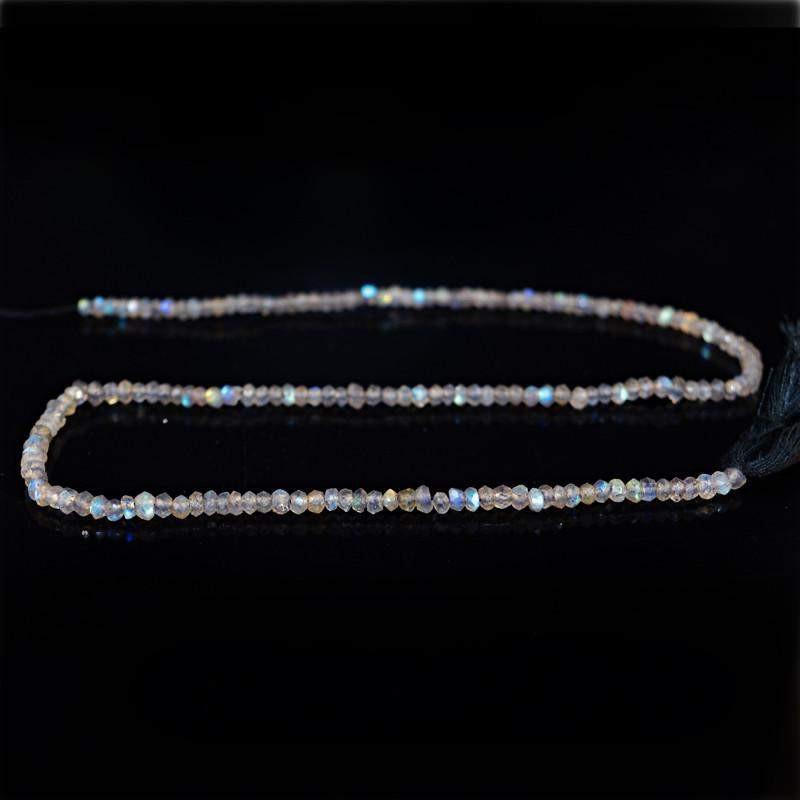 gemsmore:Natural Labradorite Faceted Beads Strand