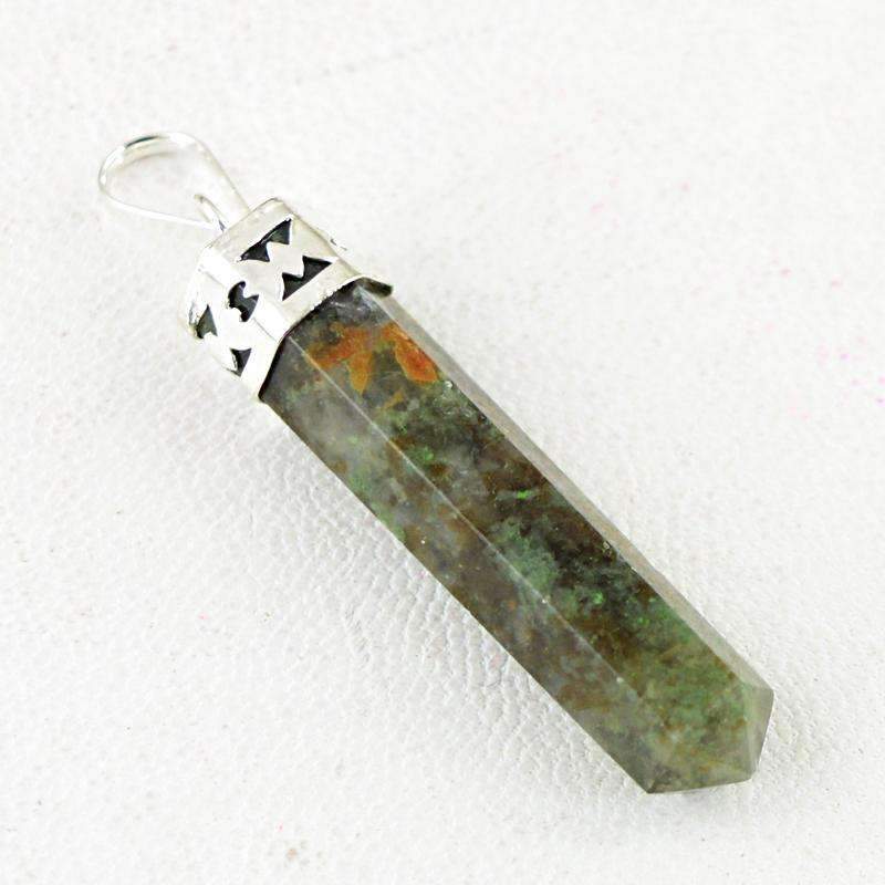 gemsmore:Natural Labradorite Reiki Healing Point Pendant