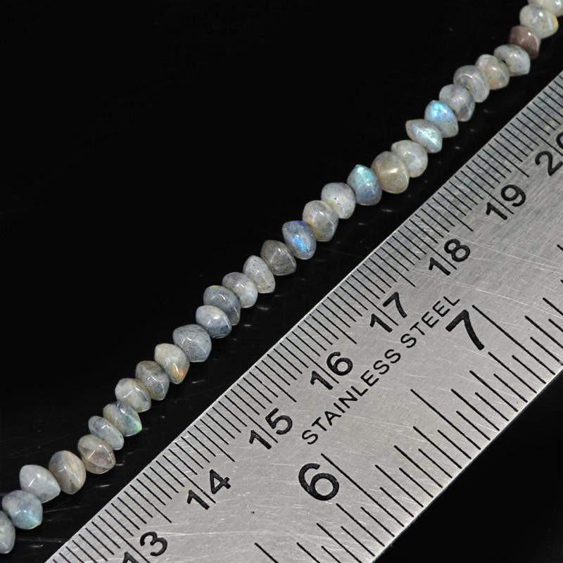 gemsmore:Natural Labradorite Untreated Faceted Beads Strand
