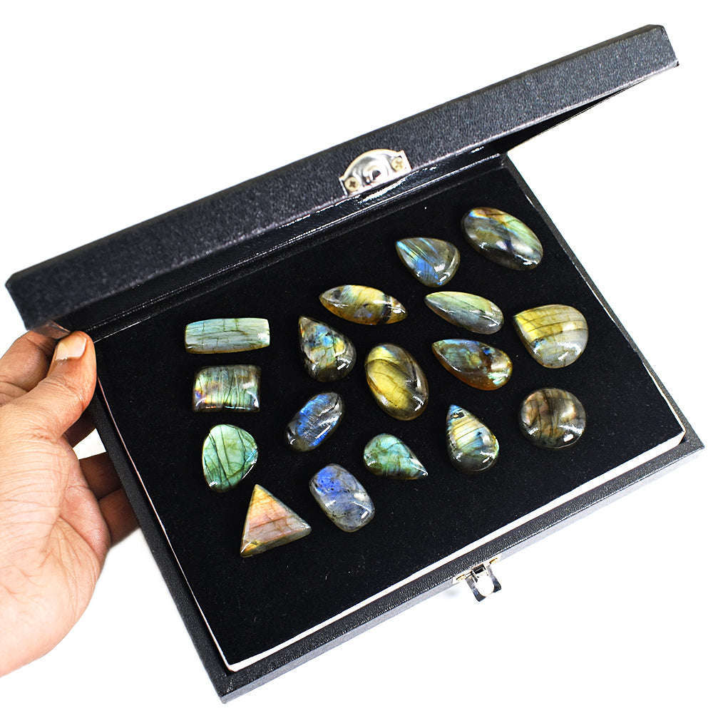 gemsmore:Natural Labradorite Untreated Gemstone Cabochon Lot