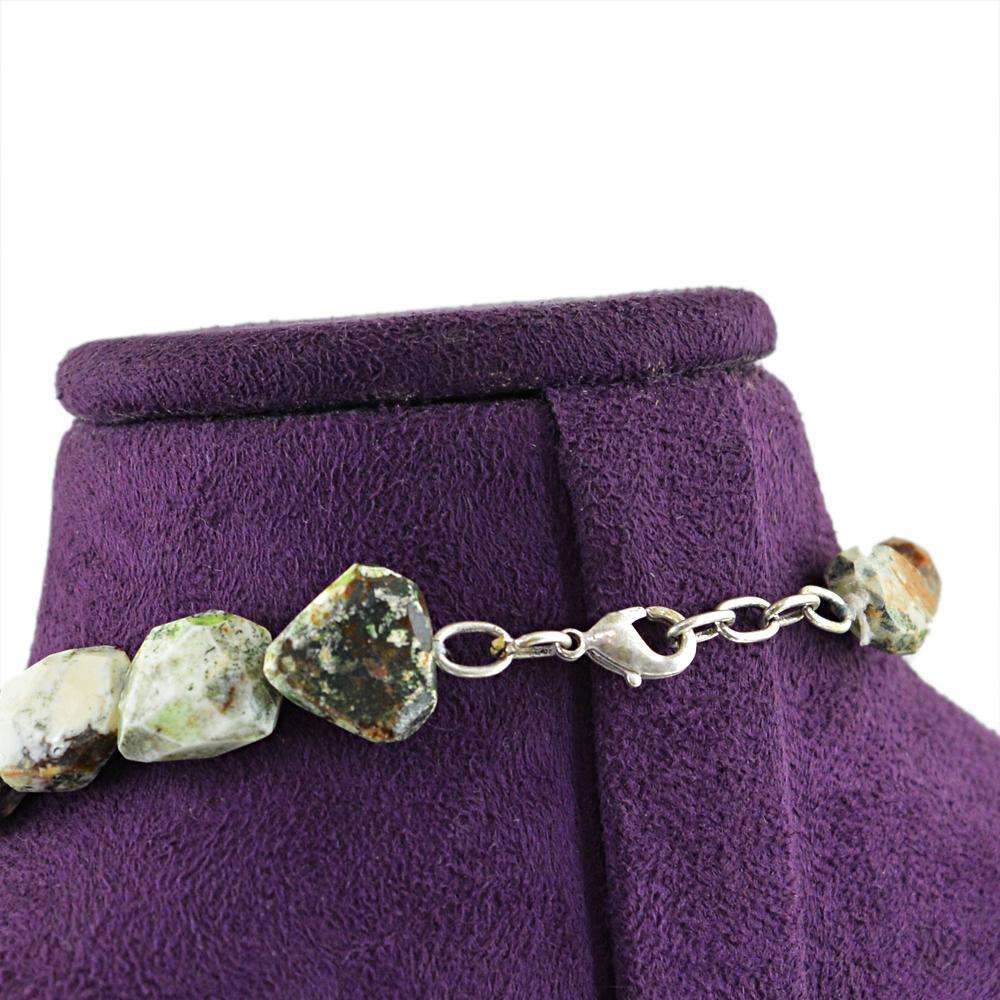 gemsmore:Natural Landscape Jasper Necklace Single Strand Faceted Beads