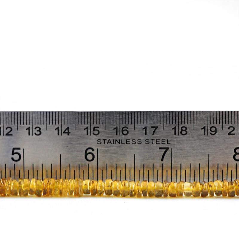 gemsmore:Natural Lemon Quartz Drilled Beads Strand