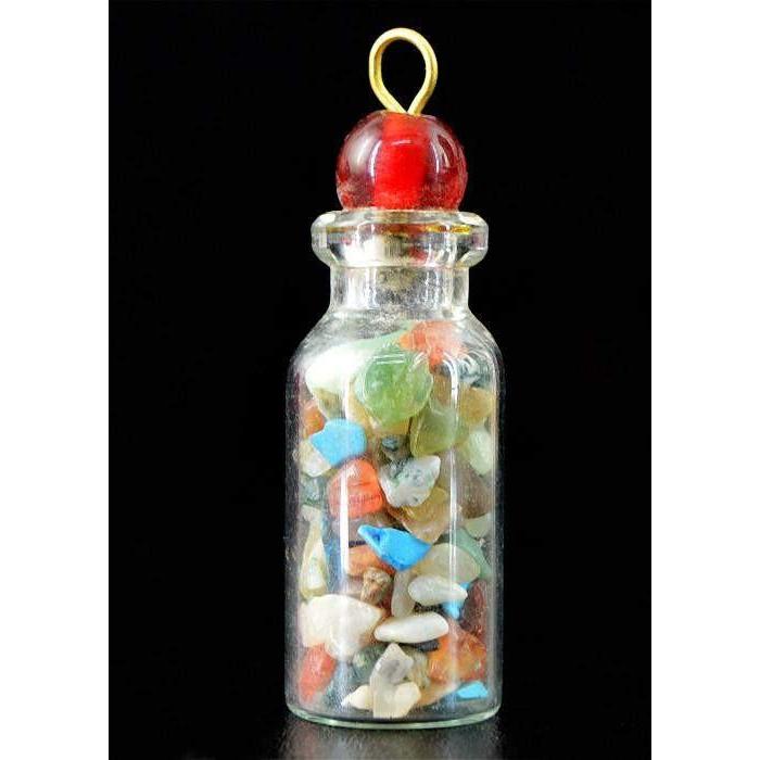 gemsmore:Natural Mix Gemstone Healing Bottle Pendant