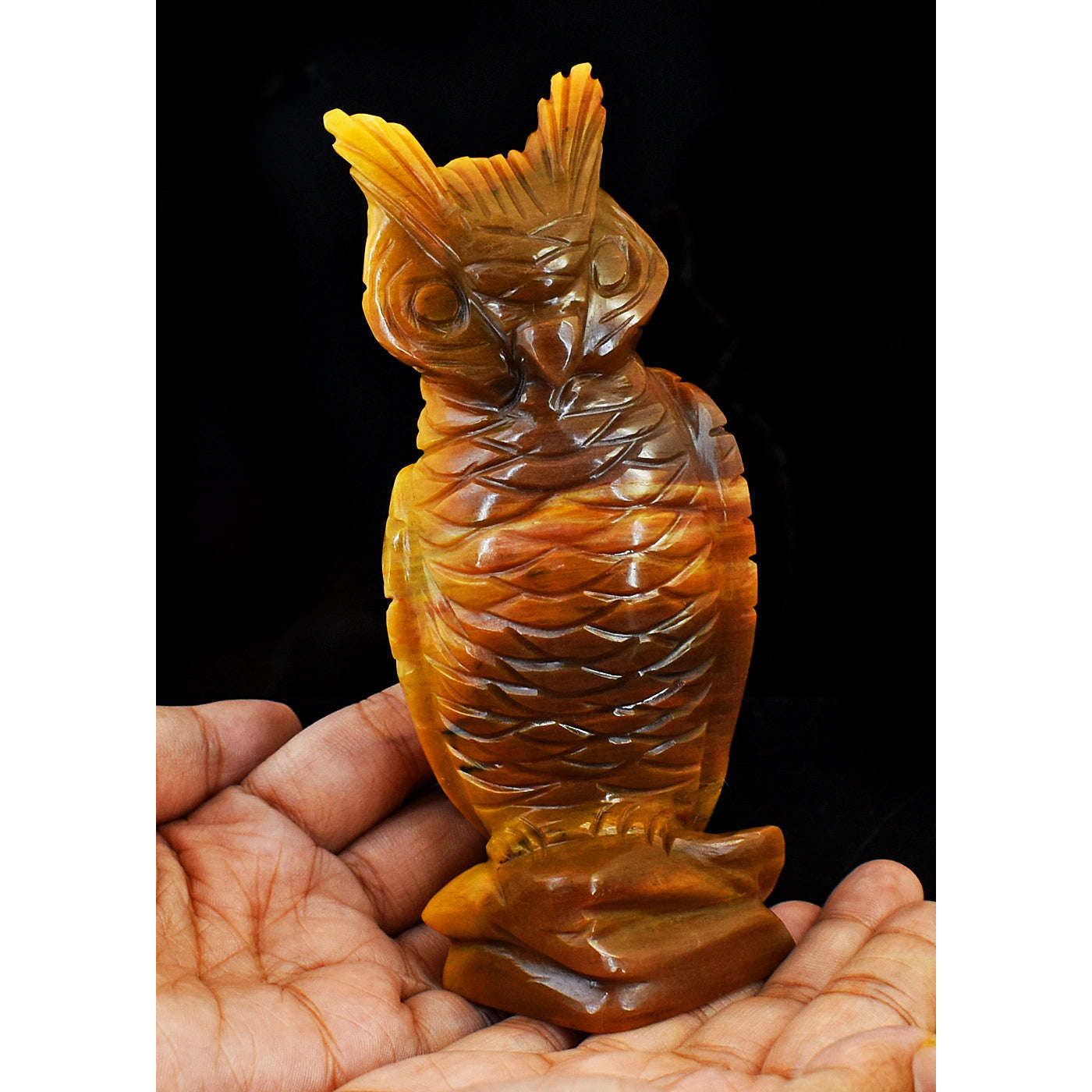 gemsmore:Natural Mookaite Hand Carved Genuine Crystal Gemstone Carving Owl