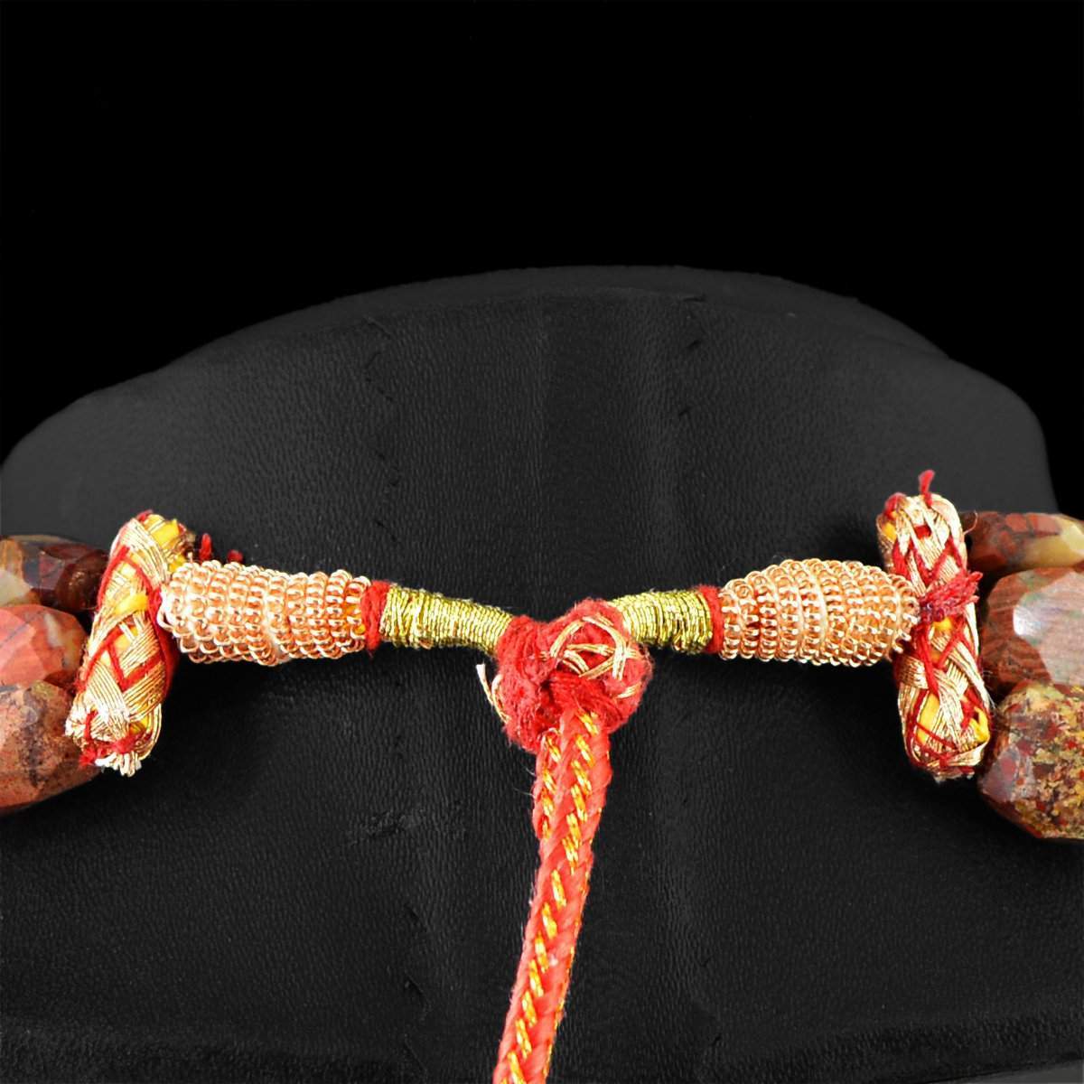 gemsmore:Natural Mookaite Necklace Faceted Beads - 3 Lines
