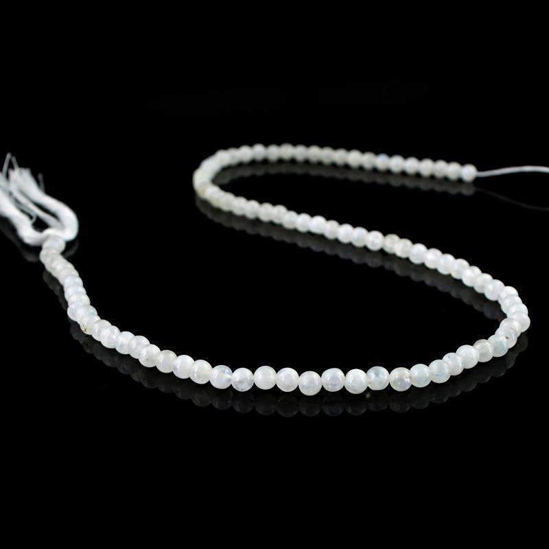 gemsmore:Natural Moonstone Beads Strand - Drilled Round Shape