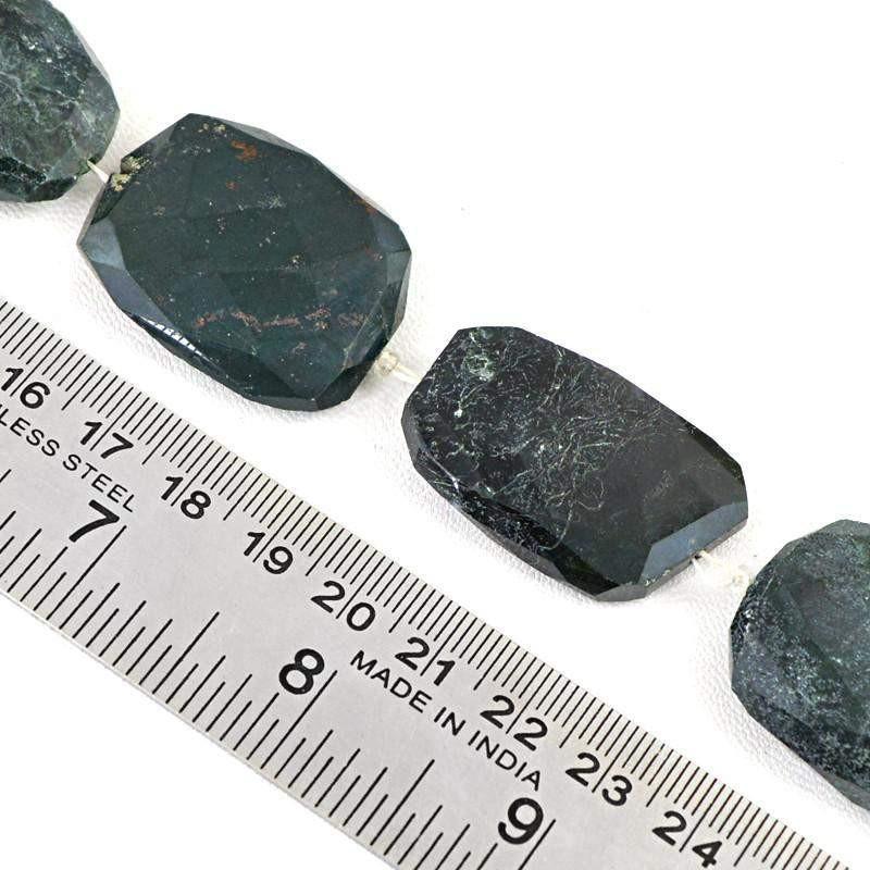 gemsmore:Natural Moss Agate Untreated Beads Strand