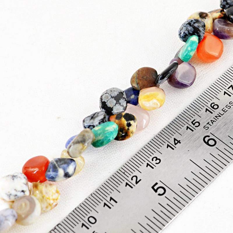 gemsmore:Natural Multi Gemstone Unheated Drilled Beads Strand