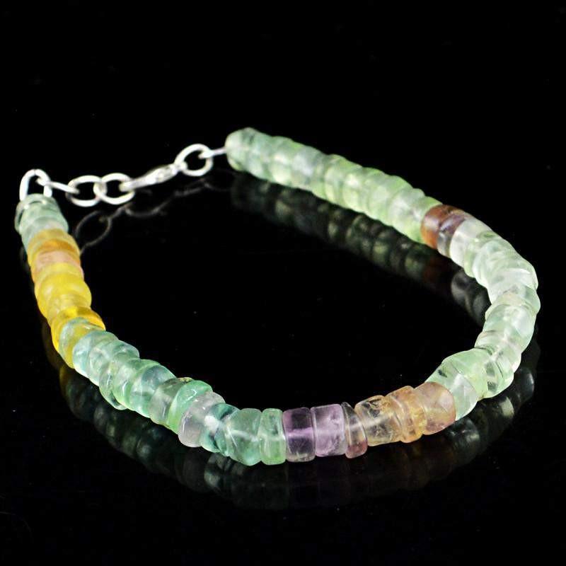 gemsmore:Natural Multicolor Fluorite Bracelet Round Beads