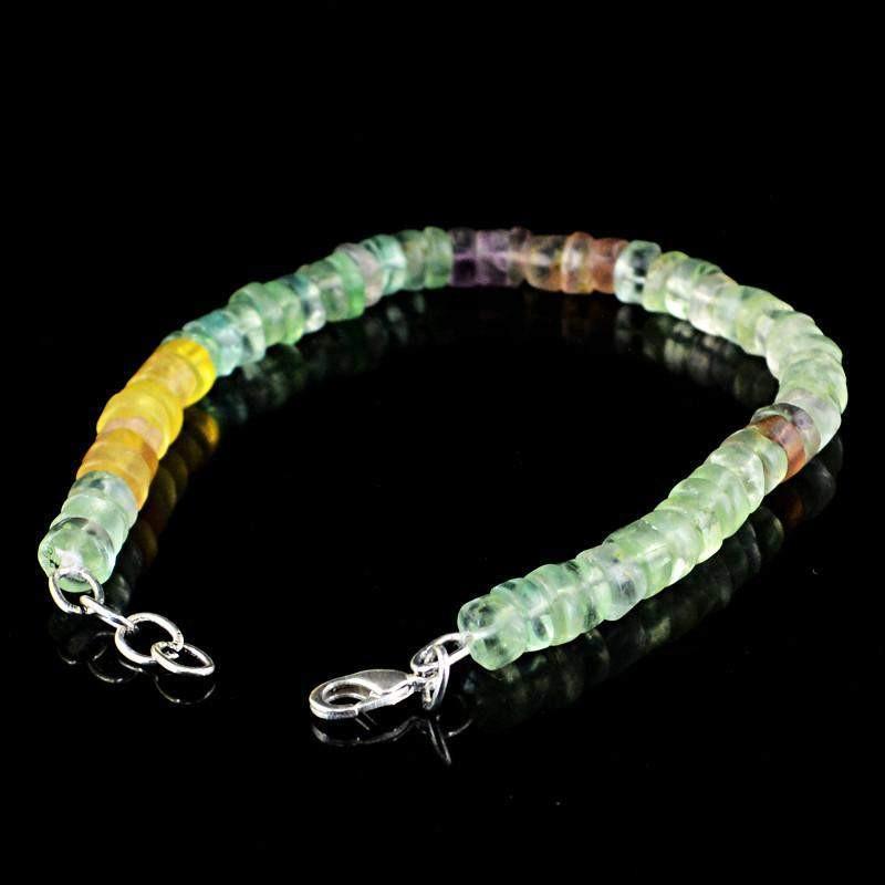 gemsmore:Natural Multicolor Fluorite Bracelet Round Beads
