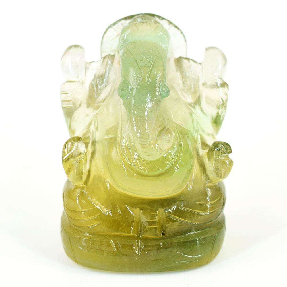 gemsmore:Natural Multicolor Fluorite Hand Carved Genuine Crystal Gemstone Carving Lord Ganesha