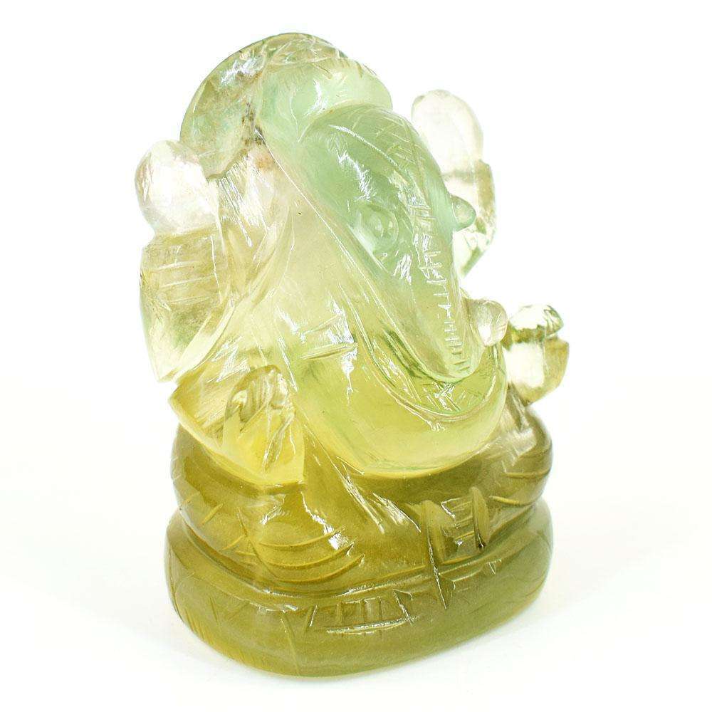 gemsmore:Natural Multicolor Fluorite Hand Carved Genuine Crystal Gemstone Carving Lord Ganesha