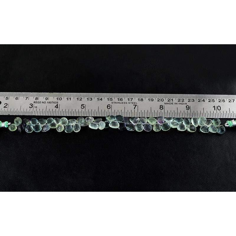 gemsmore:Natural Multicolor Fluorite Tear Drop Beads Strand