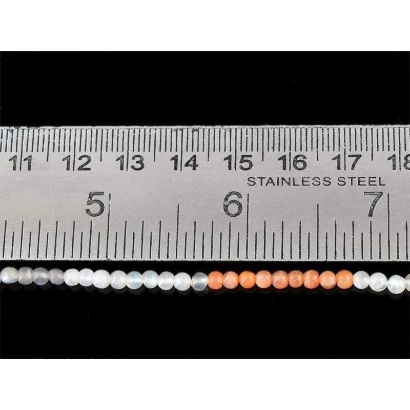 gemsmore:Natural Multicolor Moonstone Drilled Beads Strand - Round Shape