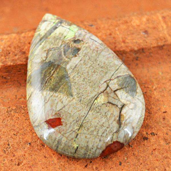 gemsmore:Natural Mushroom Rhyolite Pear Shape Loose Gemstone
