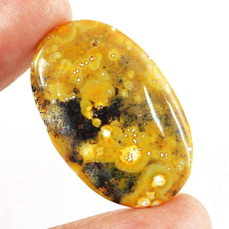 gemsmore:Natural Ocean Jasper Gemstone - Untreated Oval Shape