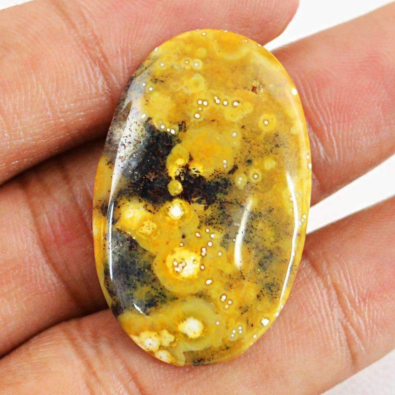 gemsmore:Natural Ocean Jasper Gemstone - Untreated Oval Shape