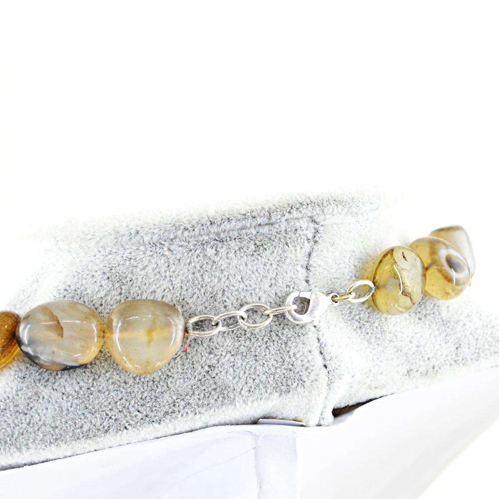 gemsmore:Natural Onyx Necklace - 20 Inches Long Untreated Beads