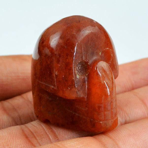 gemsmore:Natural Orange Aventurine Carved Skull Gemstone