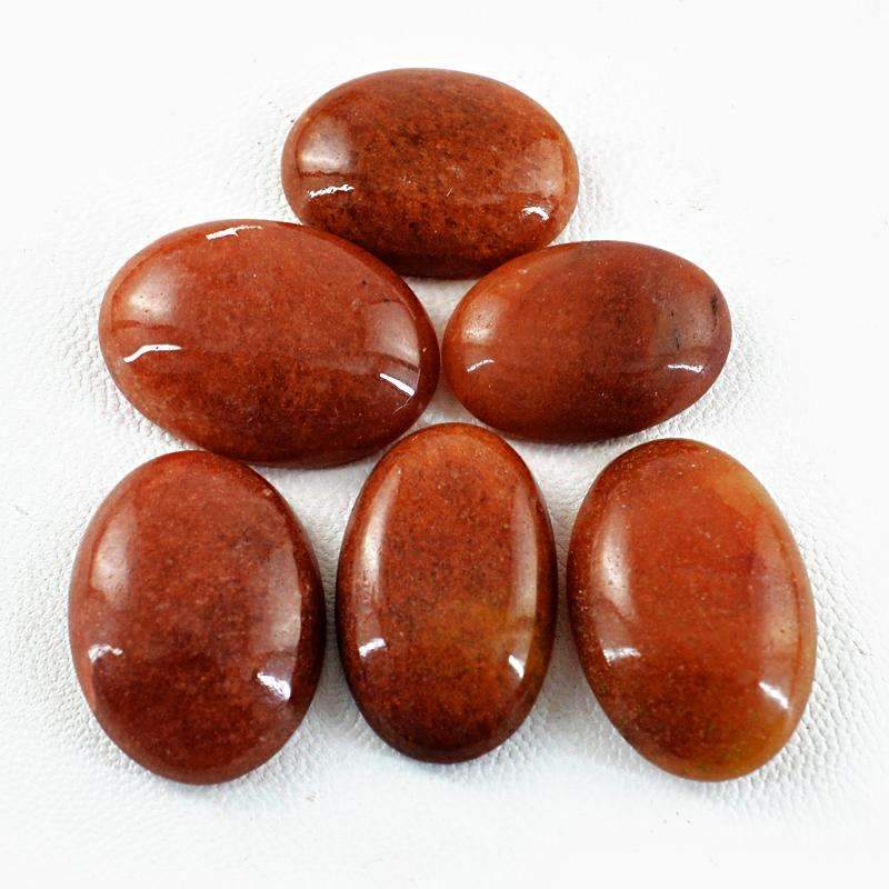 gemsmore:Natural Orange Aventurine Gemstone Lot Oval Shape