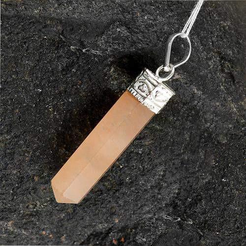 gemsmore:Natural Orange Aventurine Healing Point Pendant