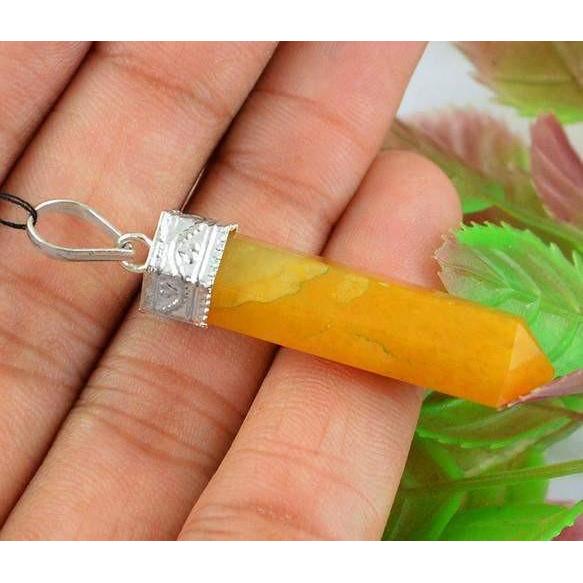 gemsmore:Natural Orange Aventurine Healing Point Pendant