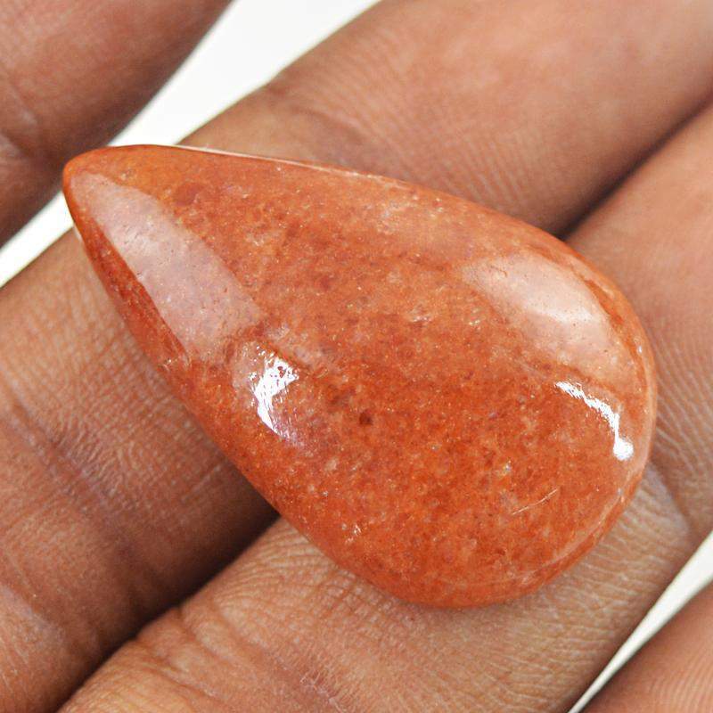 gemsmore:Natural Orange Aventurine Pear Shape Gemstone