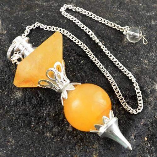 gemsmore:Natural Orange Aventurine Pendulum