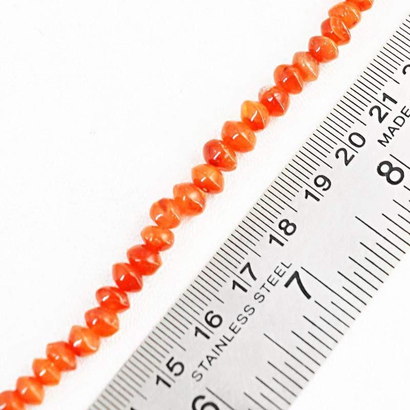 gemsmore:Natural Orange Carnelian Drilled Beads Strand