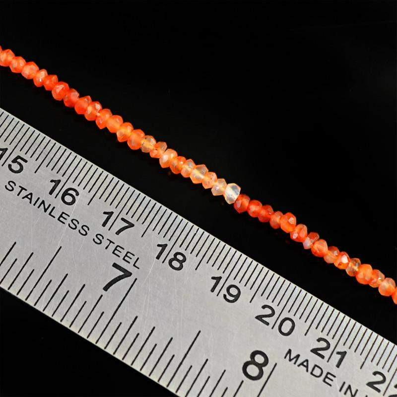 gemsmore:Natural Orange Carnelian Faceted Beads strand