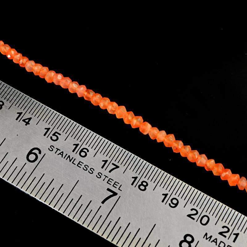 gemsmore:Natural Orange Carnelian Faceted Beads Strand
