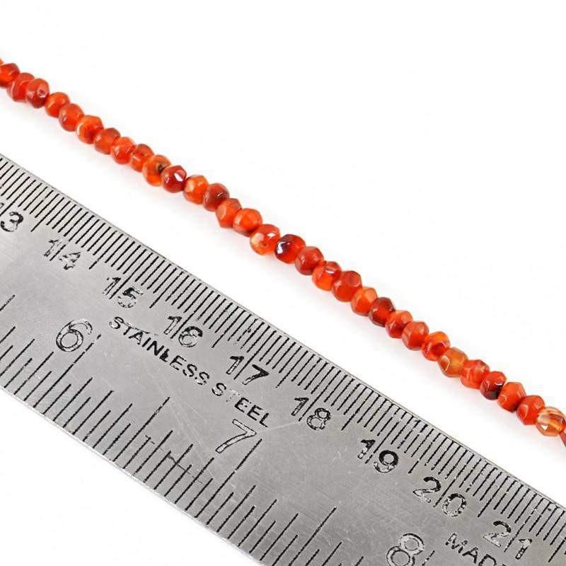 gemsmore:Natural Orange Carnelian Round Cut Beads Strand