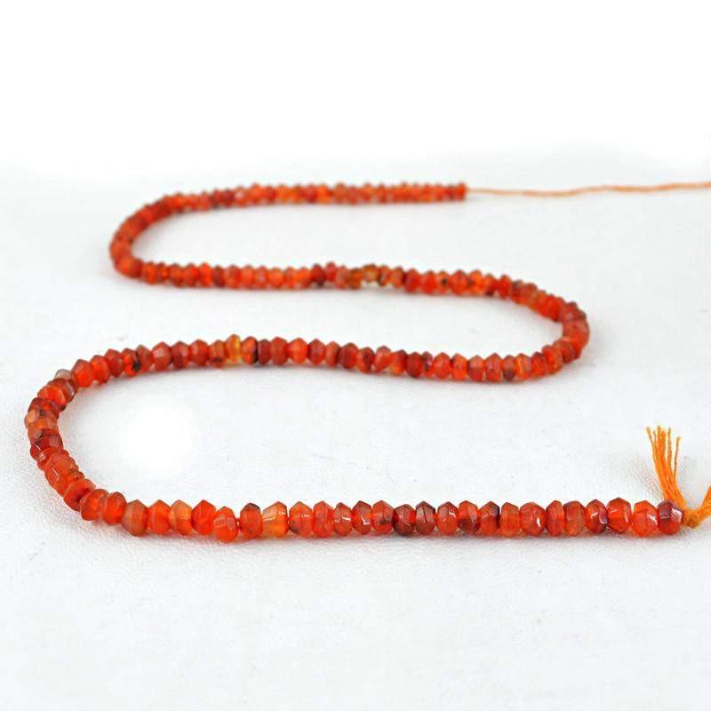 gemsmore:Natural Orange Carnelian Untreated Beads Strand
