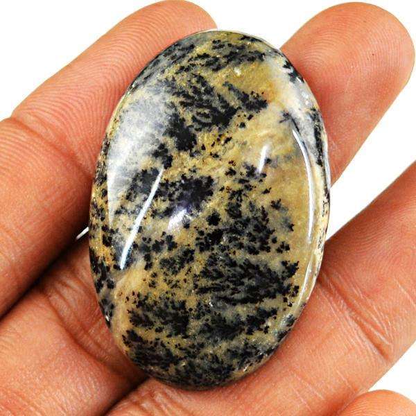 gemsmore:Natural Oval Shape Dendrite Opal Untreated Loose Gemstone