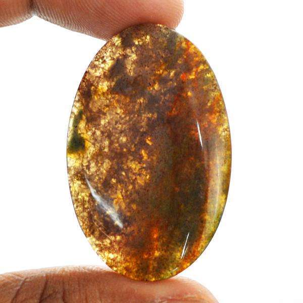 gemsmore:Natural Oval Shape Moss Agate Untreated Loose Gemstone