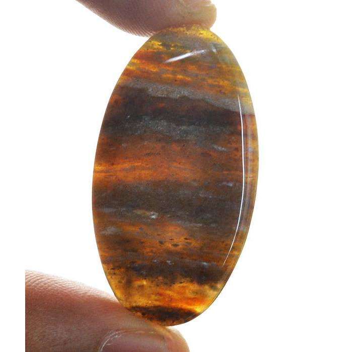gemsmore:Natural Oval Shape Moss Agate Untreated Loose Gemstone