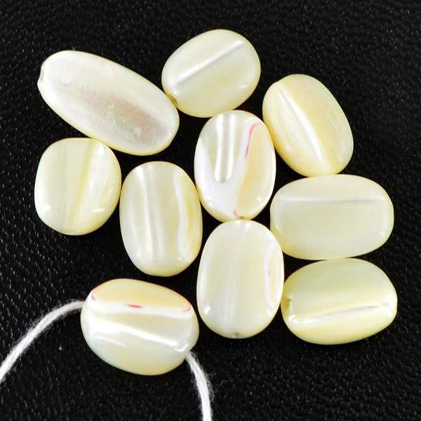 gemsmore:Natural Oval Shape Mother Pearl Untreated Drilled Beads Lot
