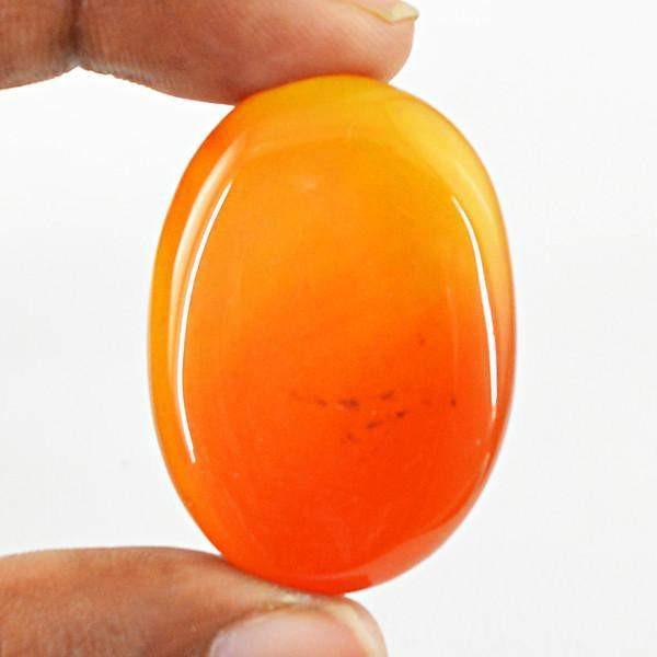 gemsmore:Natural Oval Shape Orange Onyx Untreated Loose Gemstone