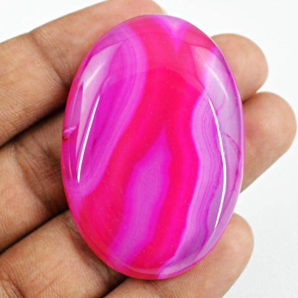 gemsmore:Natural Oval Shape Pink Onyx Worry Stone Untreated Gemstone