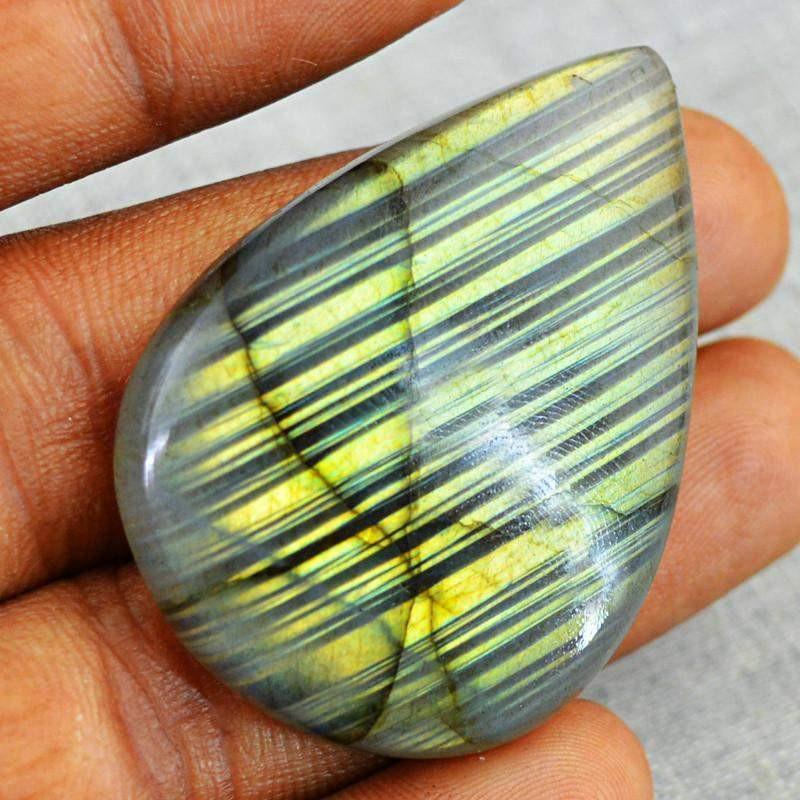 gemsmore:Natural Pear Shape Golden Flash Labradorite Gemstone