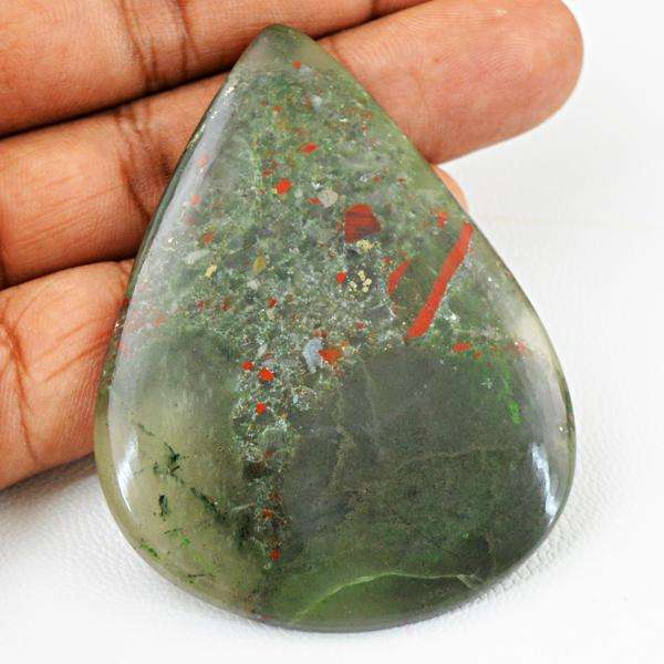 gemsmore:Natural Pear Shape Green Moss Agate Untreated Loose Gemstone