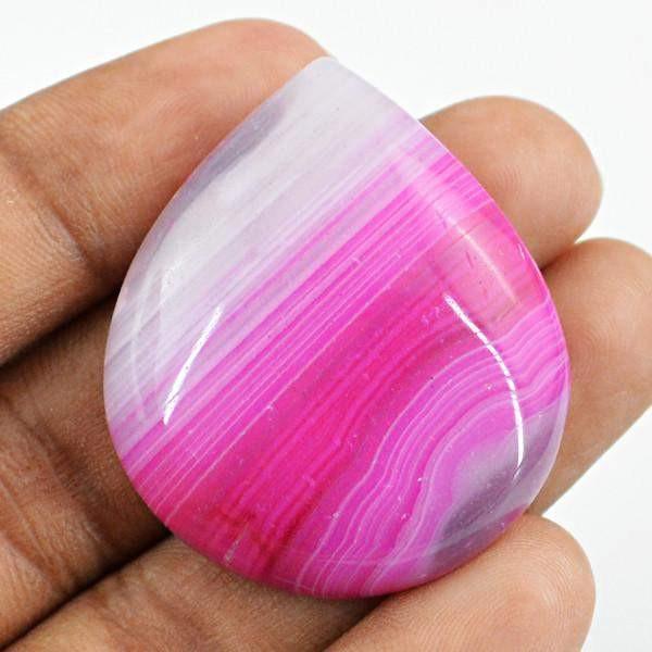 gemsmore:Natural Pear Shape Plum Striped Onyx Untreated Gemstone