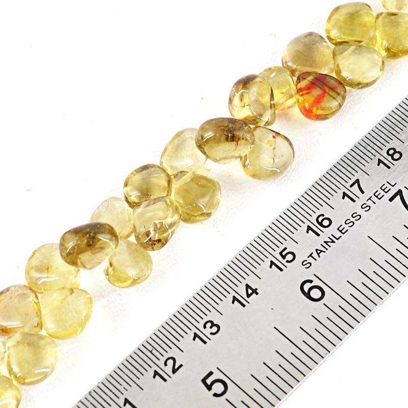 gemsmore:Natural Pear Shape Smoky Quartz Beads Strand