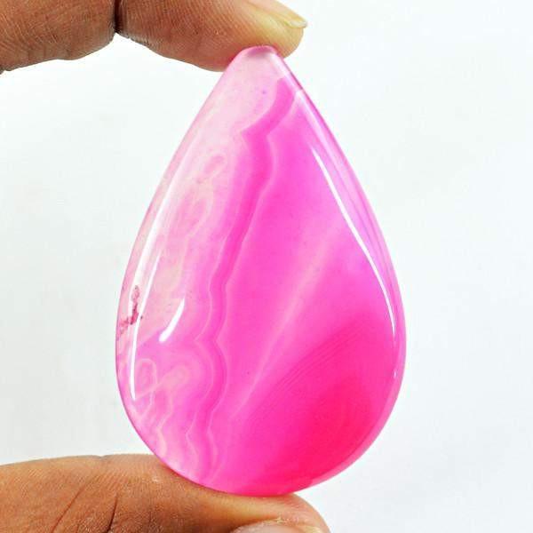gemsmore:Natural Pear Shape Worry Stone Pink Onyx Gemstone