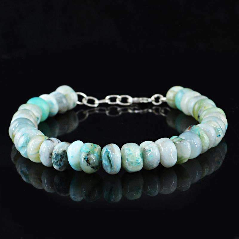 gemsmore:Natural Peruvian Opal Bracelet Round Shape Beads